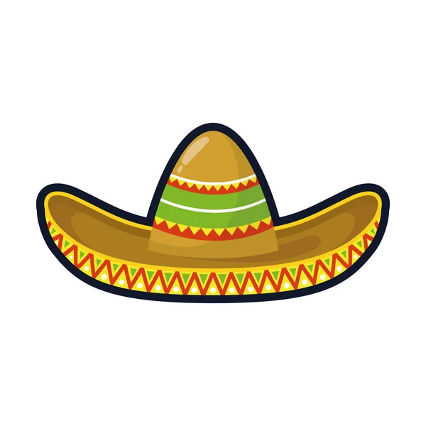 Traditional mexican hat flat style — Stock Vector