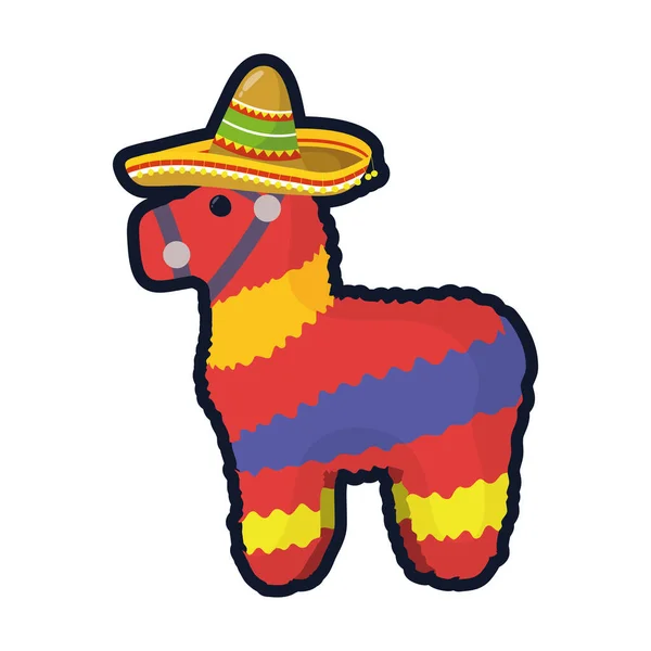 Cultura mexicana piñata icono de estilo plano — Vector de stock