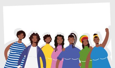 bir grup afro kadın karakter