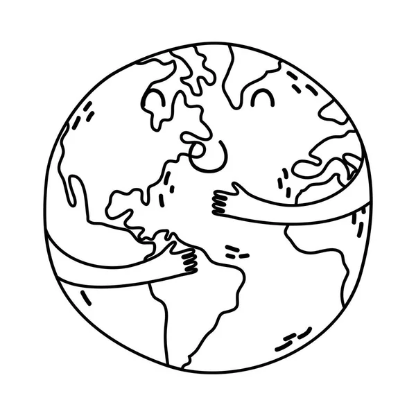 Világ bolygó föld kawaii karakter — Stock Vector