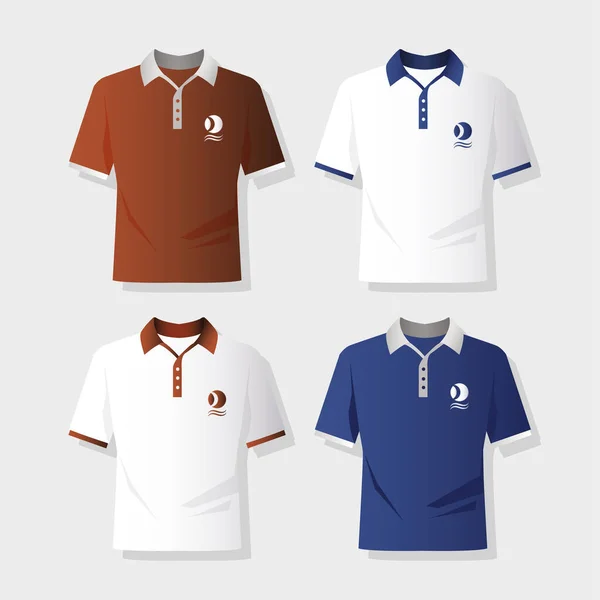 Camisas ropa marca aislado iconos — Vector de stock