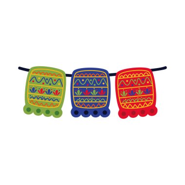 Kare çelenkler Meksika tarzı simgeyi kutluyor