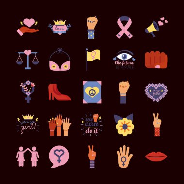 Yirmibeş feminizm düz biçim simgesi