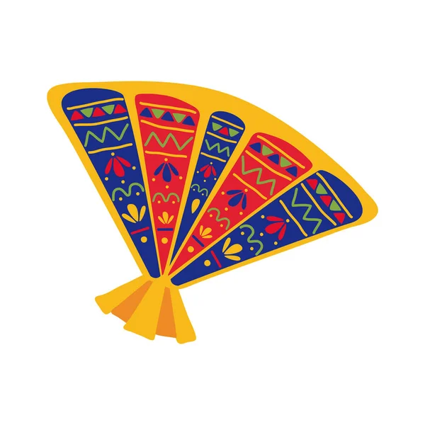 Fan mexicano icono de estilo étnico plano — Vector de stock