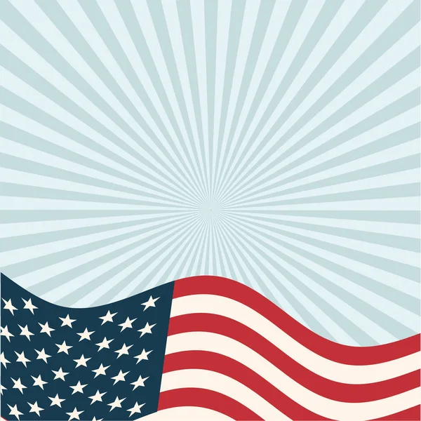 Bandera de EE.UU. frente al diseño de vector de fondo de rayas azules — Vector de stock