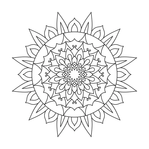 Mandala en forme de fleur noire design vectoriel — Image vectorielle