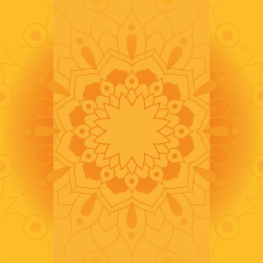sarı arkaplan vektör tasarımı üzerine mandala