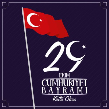 ekim bayrami kutlama harfleri hindi bayrağı ile