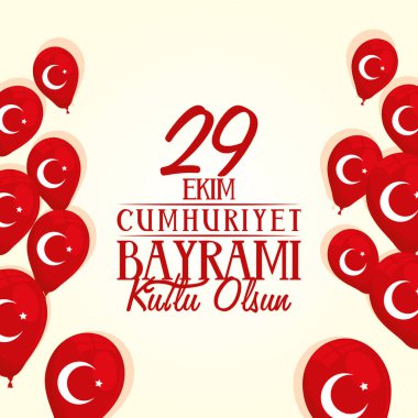 ekim bayrami kutlama mektupları balonlarla helyum