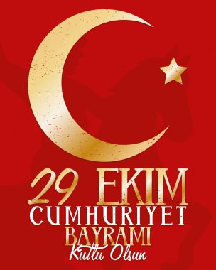 ekim bayrami kutlama mektupları altın ay ve yıldız ile