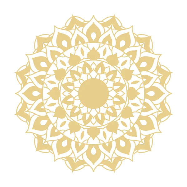 Mandala en diseño vectorial en forma de flor amarilla — Vector de stock