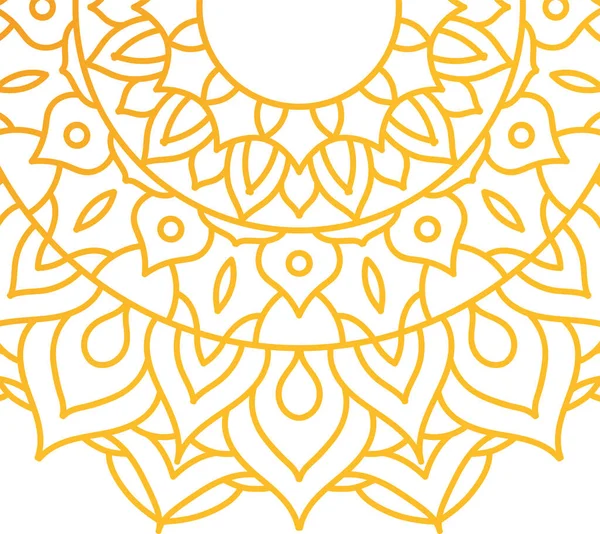 Conception isolée de vecteur jaune mandala — Image vectorielle