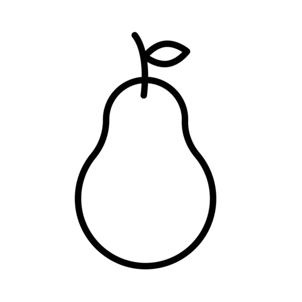 Pera fruta fresca línea icono de estilo — Vector de stock
