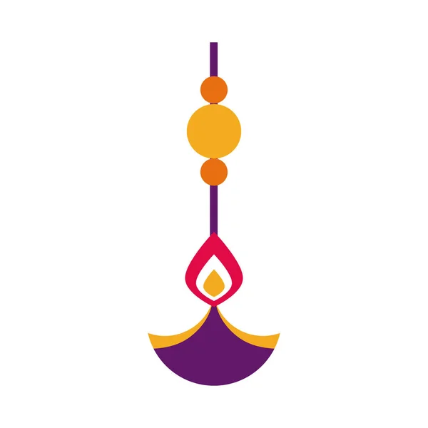 Decorazione indù diwali appeso icona in stile piatto — Vettoriale Stock