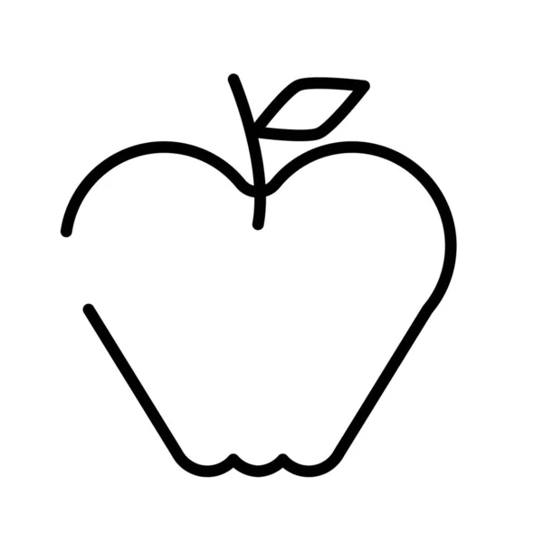 Значок яблуко свіжа фруктова лінія стилю — стоковий вектор