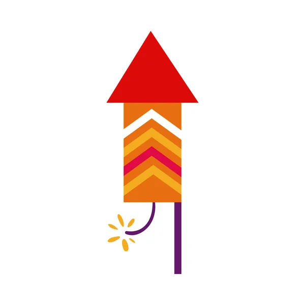 Πυροτέχνημα πυραύλων diwali flat style icon — Διανυσματικό Αρχείο