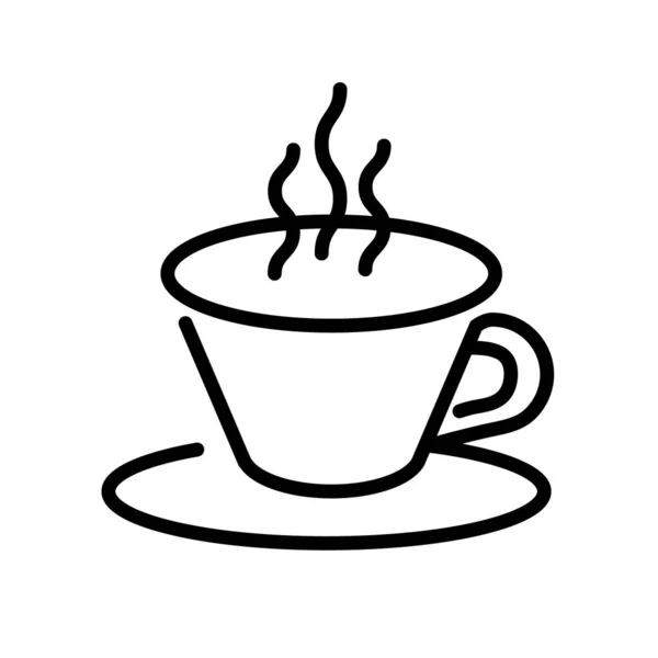 Керамическая чашка икона стиля линии напитков — стоковый вектор