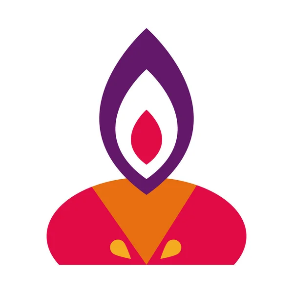 Diwali candle flat style icon — Stock Vector