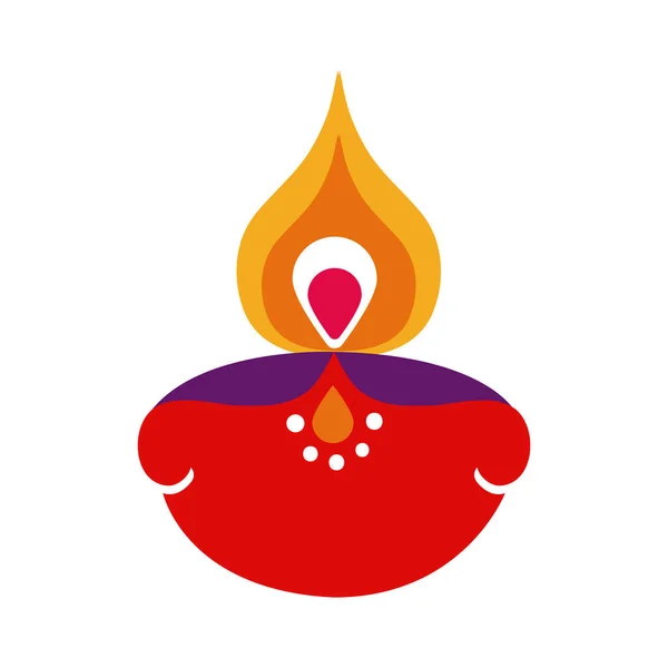 Diwali vela ícone de estilo plano — Vetor de Stock