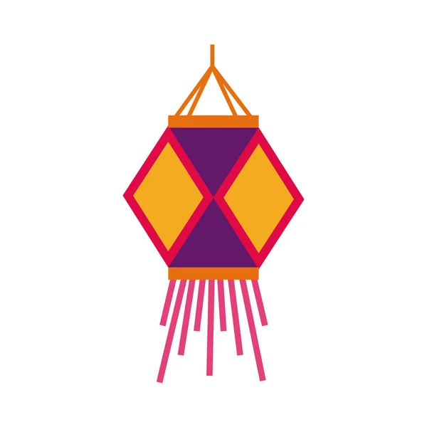 Diwali papírové lampy dekorace plochý styl — Stockový vektor