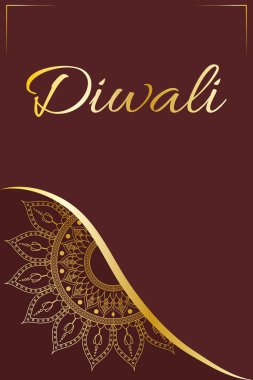 Altın mandala süslemeli mutlu bayramlar.