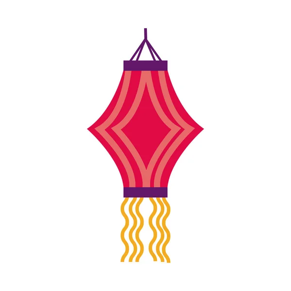 Diwali lampe en papier suspendue icône de style plat — Image vectorielle