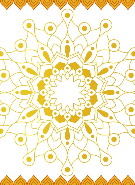 Изолированный желтый вектор мандалы — стоковый вектор