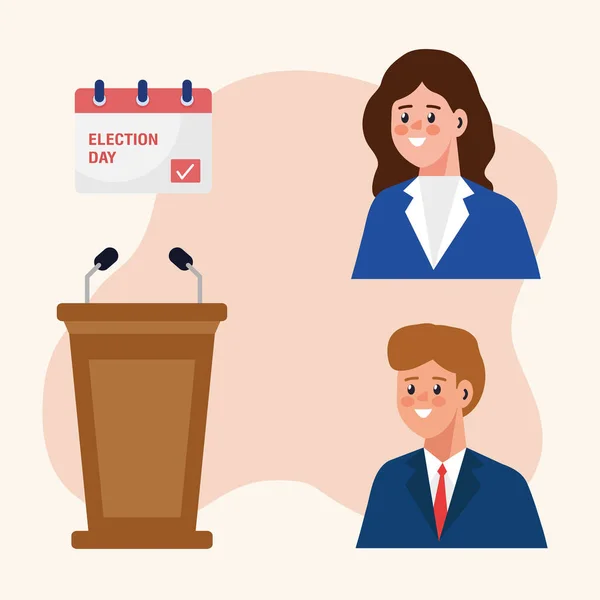 Election day icon bundle vector design — Stock Vector