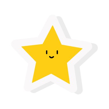 yıldız çizgi film etiketi ve düz stil vektör tasarımı