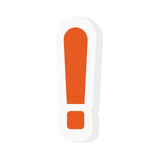 Sticker de point d'exclamation et design vectoriel d'icône de style plat — Image vectorielle