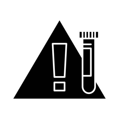 test tübü ve uyarı yol işareti siluet biçim ikon vektör tasarımı