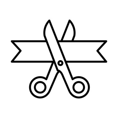 Kurdele çizgisi biçim vektör tasarımlı makas