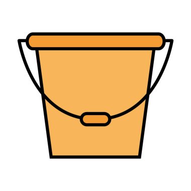 Bahçe kovası çizgisi ve biçim ikonu vektör tasarımı