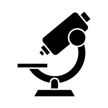 Kimya mikroskobu siluet biçim ikon vektör tasarımı