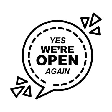 Evet, açık baloncuk çizgisi biçim vektör tasarımı