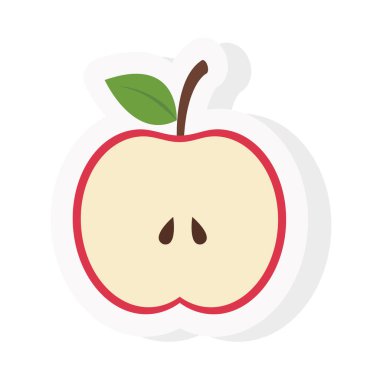 elma meyvesi etiketi ve düz stil vektör tasarımı