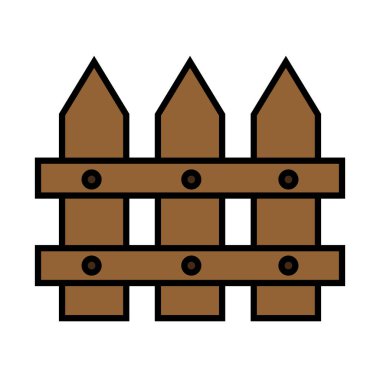 Bahçe çiti çizgisi ve biçim ikonu vektör tasarımı