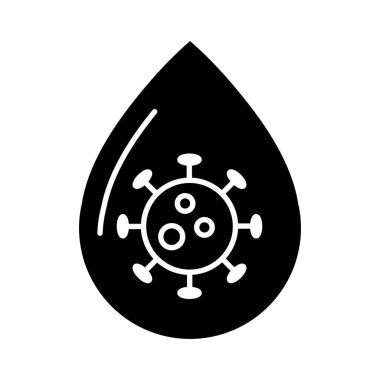 covid 19 virüs im drop siluet biçimi ikon vektör tasarımı
