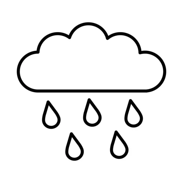 Nuage avec design vectoriel icône style ligne de pluie — Image vectorielle