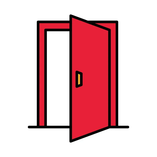 Línea de la puerta y el estilo de relleno icono vector de diseño — Vector de stock