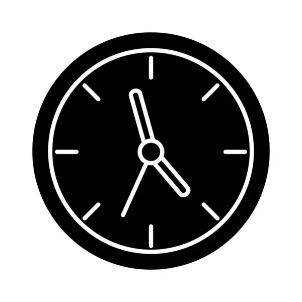 Ρολόι σιλουέτα στυλ εικονίδιο διανυσματικό σχεδιασμό — Διανυσματικό Αρχείο