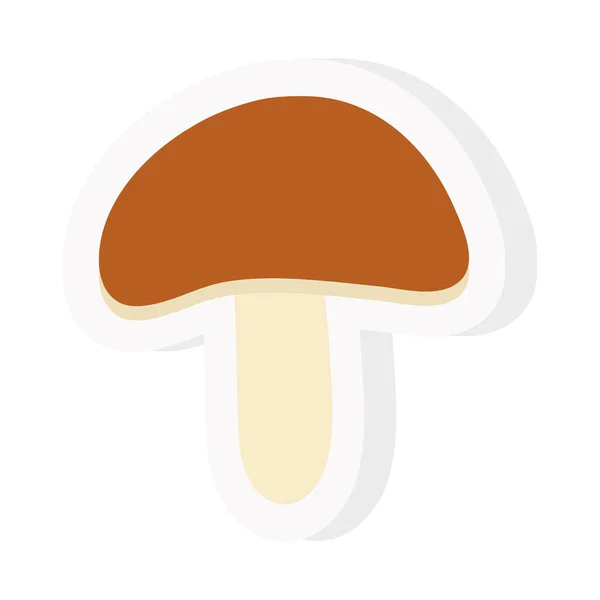 Fungi mushroom sticker and flat style icon vector design — Stock Vector