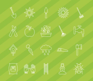 Bahçe çizgisi biçim ikonu vektör tasarımı