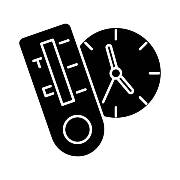 Design de vetor ícone de estilo silhueta de teste e relógio — Vetor de Stock
