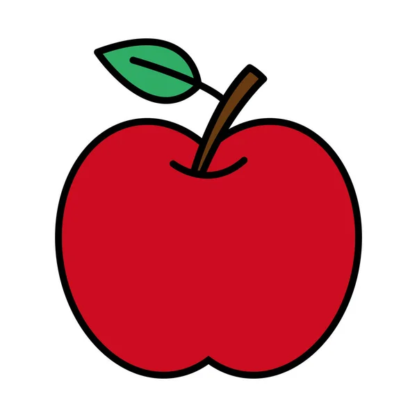 Äpple frukt linje och fyll stil ikon vektor design — Stock vektor