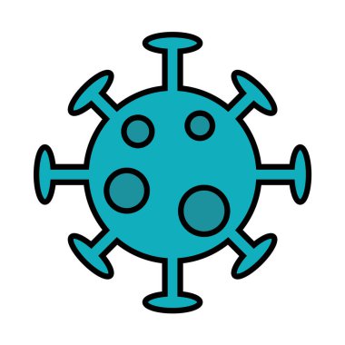 covid 19 virüs hattı ve biçim ikonu vektör tasarımını doldur