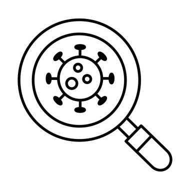 lupe çizgisi biçim vektör tasarımında covid 19 virüsü