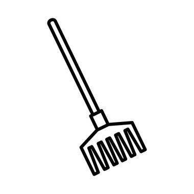 Bahçe tırmığı çizgisi biçim vektör tasarımı