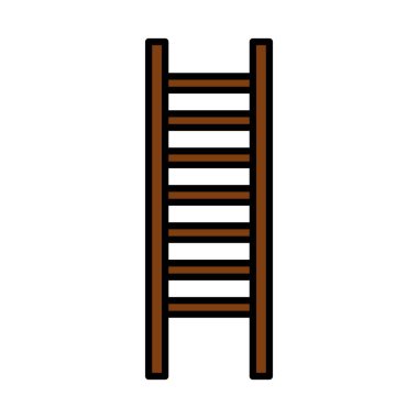 Bahçe merdiveni çizgisi ve biçim ikonu vektör tasarımı