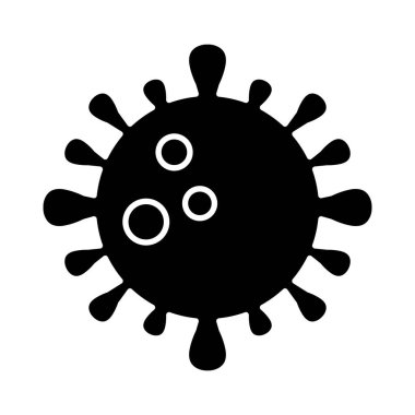 covid 19 virüs siluet biçim ikon vektör tasarımı